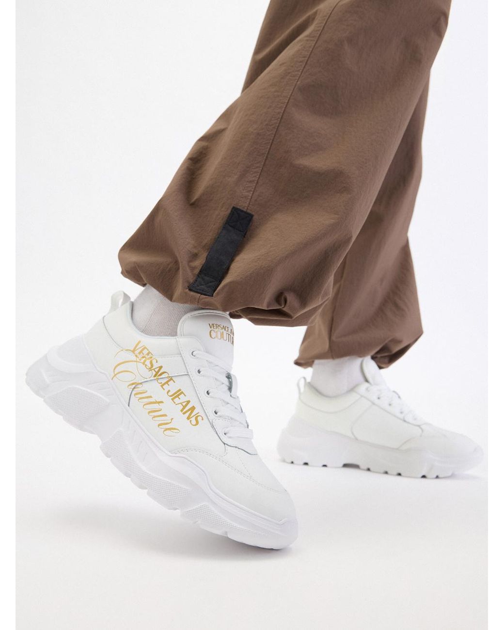 Versace Jeans White Couture Logo Chunky Sneakers