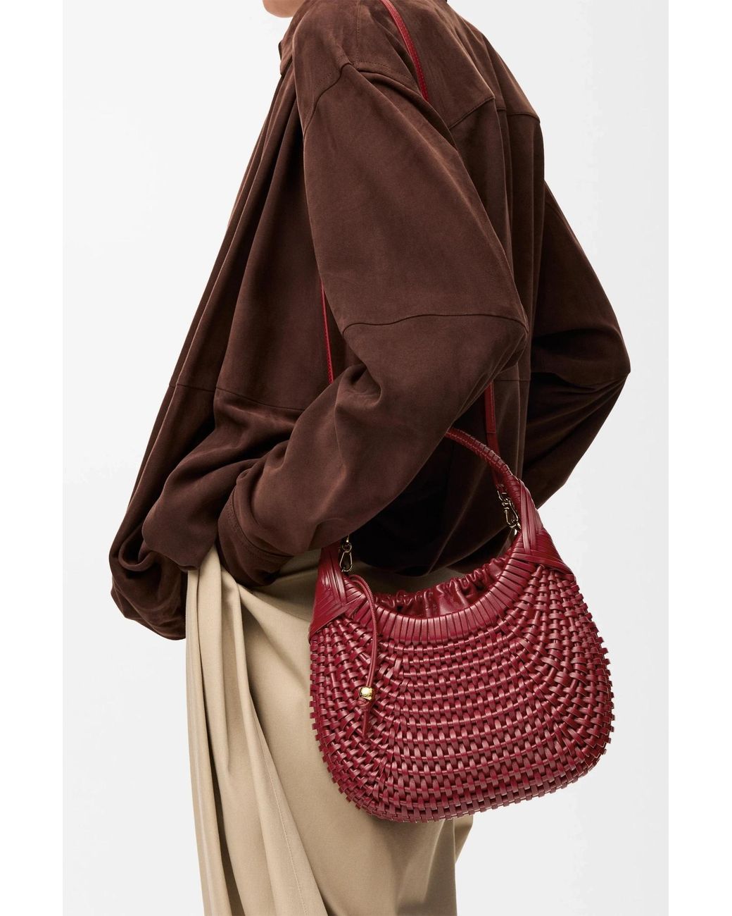 Loewe Red Sac Diamond Hobo En Cuir De Veau