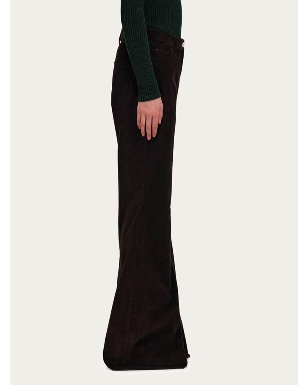 Ferragamo Black Ferragamo Flared Cords Trousers