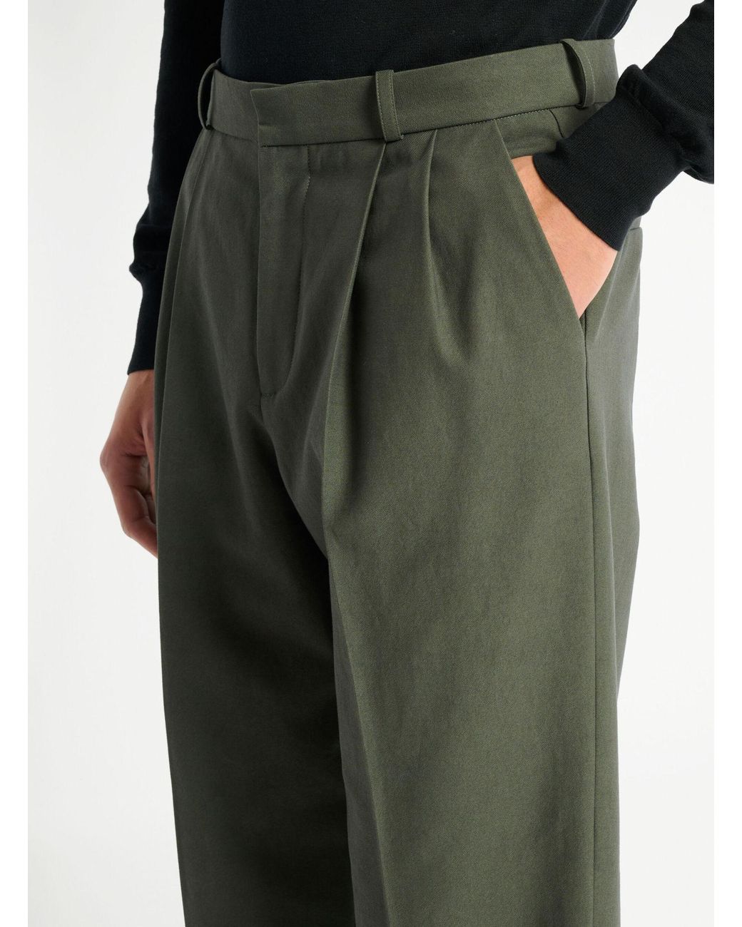 Balmain Gray Cotton Twill Trousers for men
