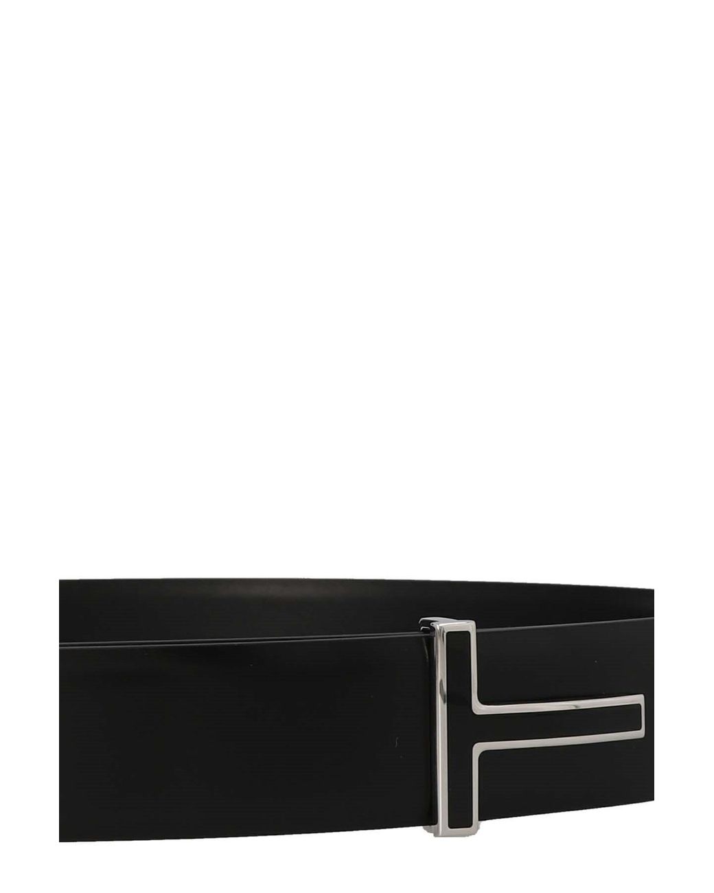 Tom Ford White Logo Plaque Reversible Belt for men