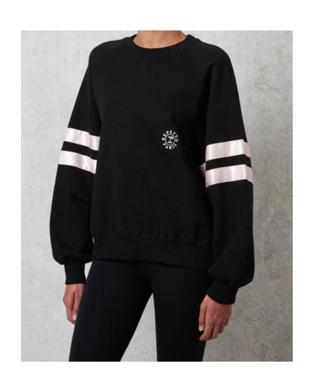 Repetto Black Striped Logo Sweatshirt