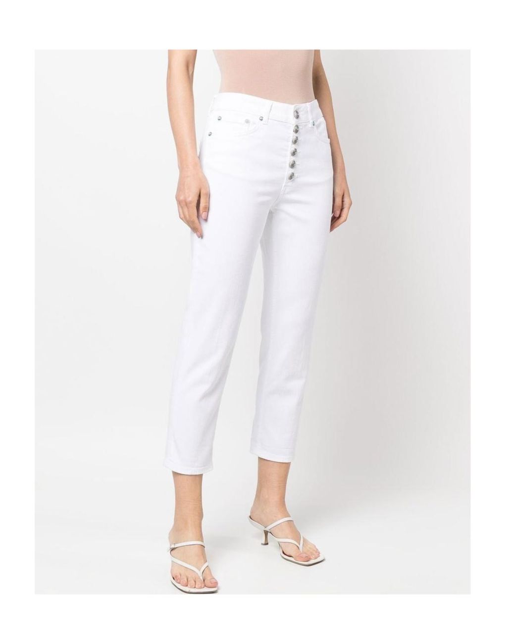 Dondup White Logo Patch Trousers