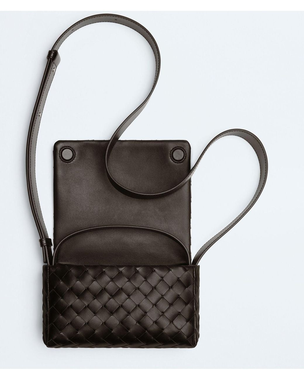 Bottega Veneta Black Intrecciato Mini Bag With Flap for men