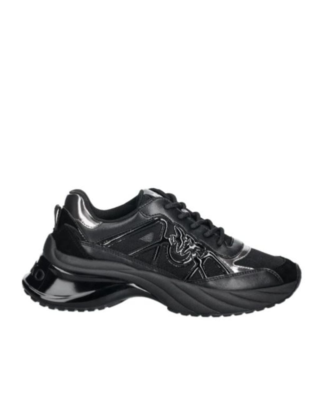 Pinko Black Logo Detailed Lace-Up Sneakers