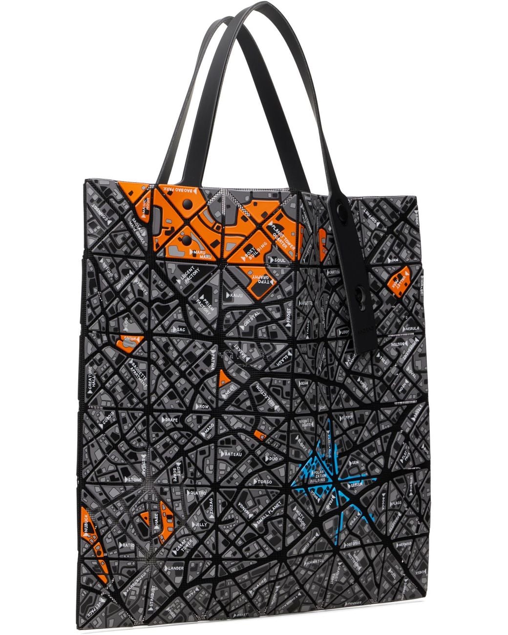 Issey Miyake Black Map Tote Bag