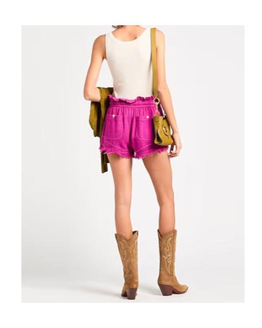 Isabel Marant Pink Lace-Up Bermuda Shorts