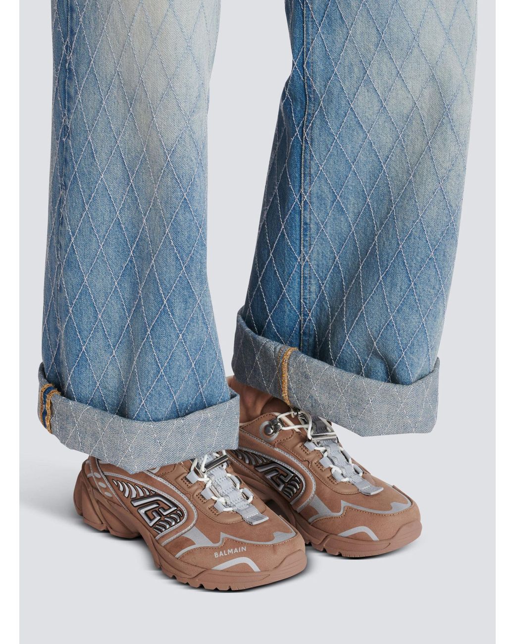 Balmain Brown Cosmic Dust Sneakers