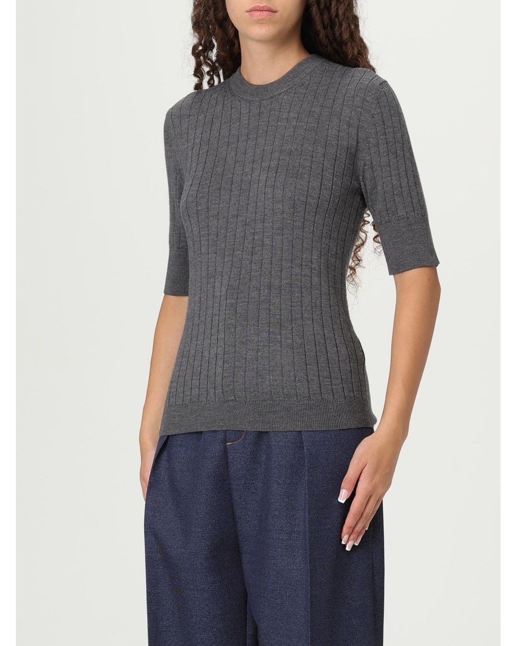 Bottega Veneta Gray Knitted Top