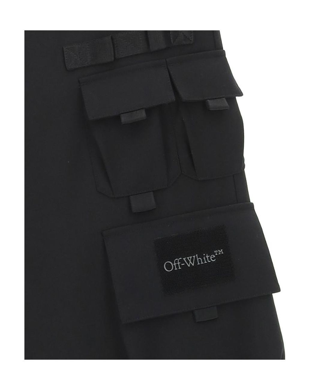Off-White c/o Virgil Abloh Gray Logo Detailed Wide Leg Trousers