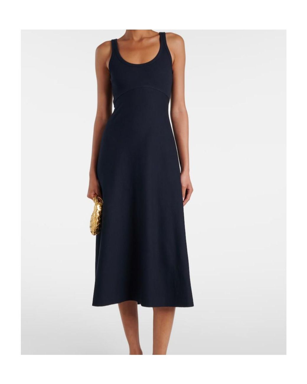 Dorothee Schumacher Blue Rib Romance Cotton-Blend Midi Dress