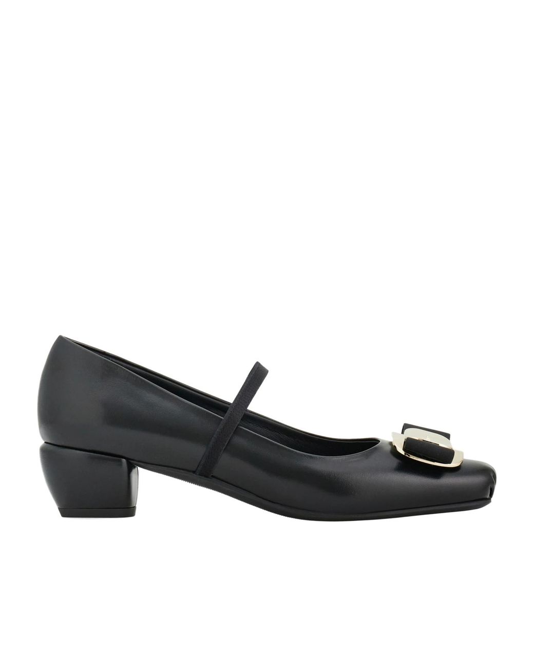 Ferragamo Black New Vara Plate Pump
