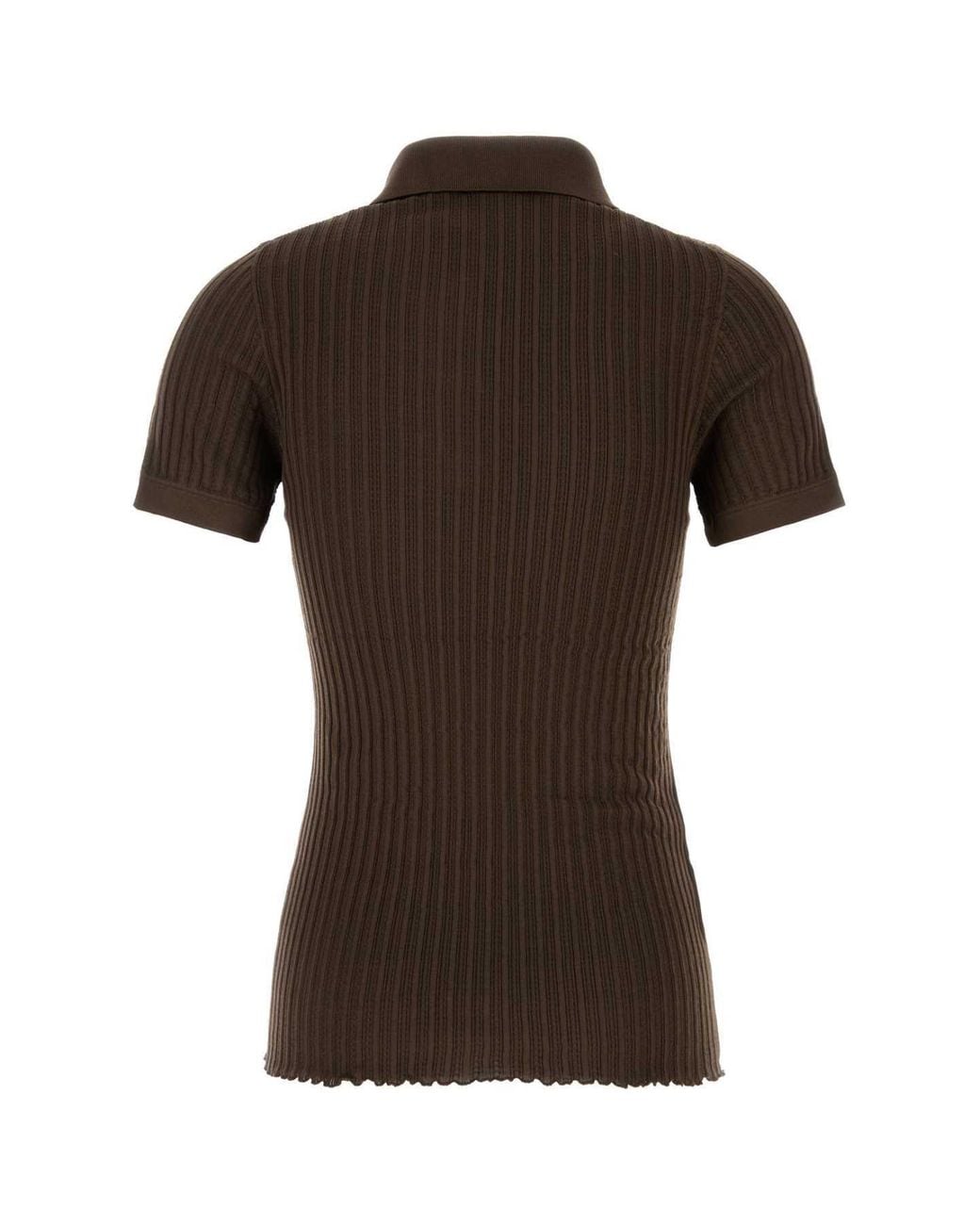 Miu Miu Black Silk Knit Polo Shirt