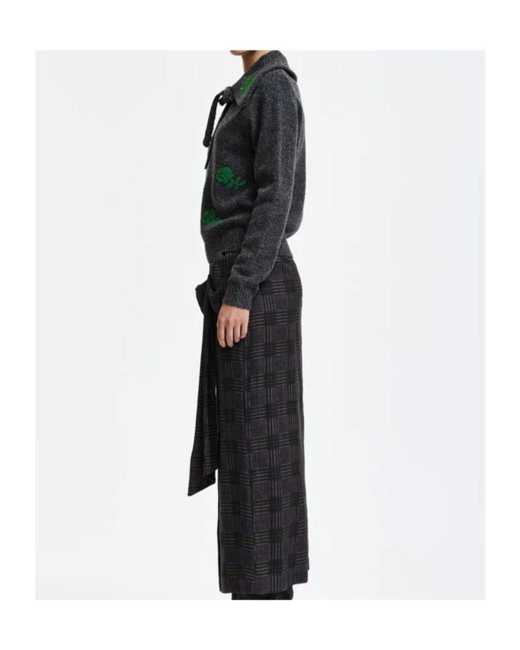 Essentiel Antwerp Green Korine Embellished Knitted Sweater