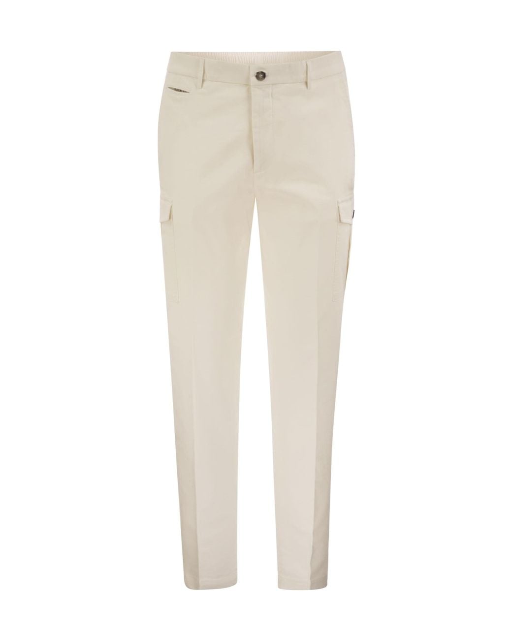Peserico White Tailored Cargo Trousers for men