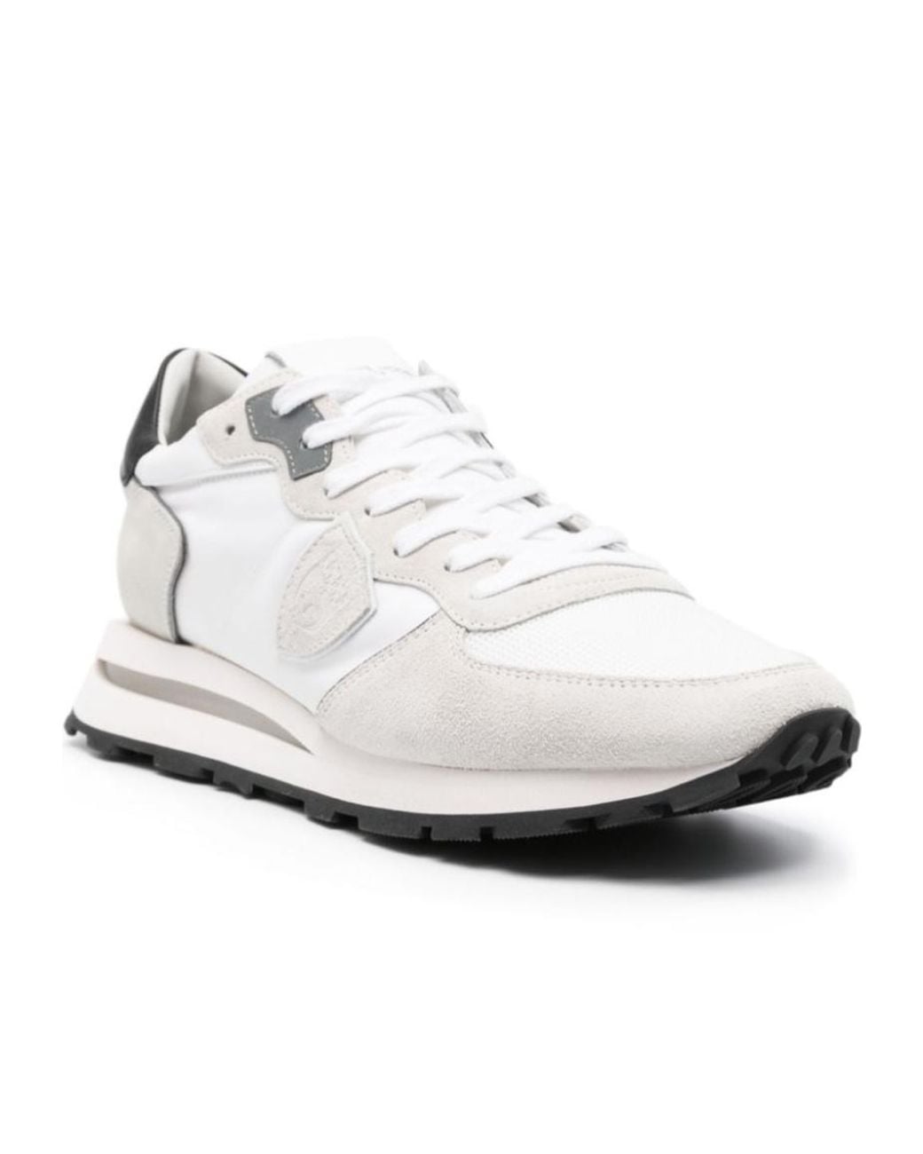 Philippe Model White Panelled Lace-Up Sneakers for men