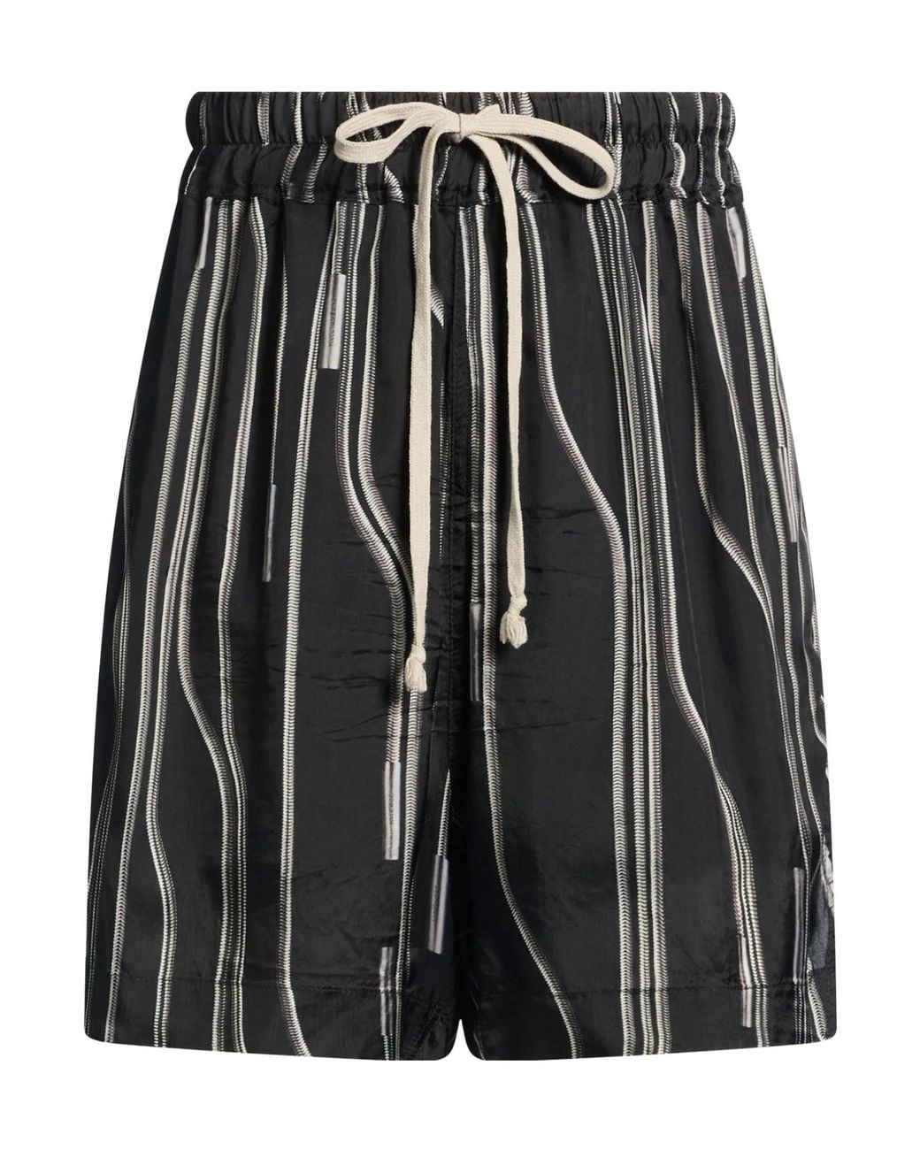 Rick Owens Black Striped Shorts