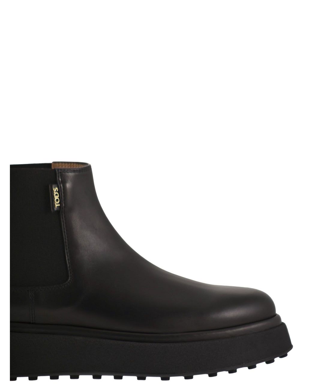 Tod's Black Round Toe Chelsea Boots