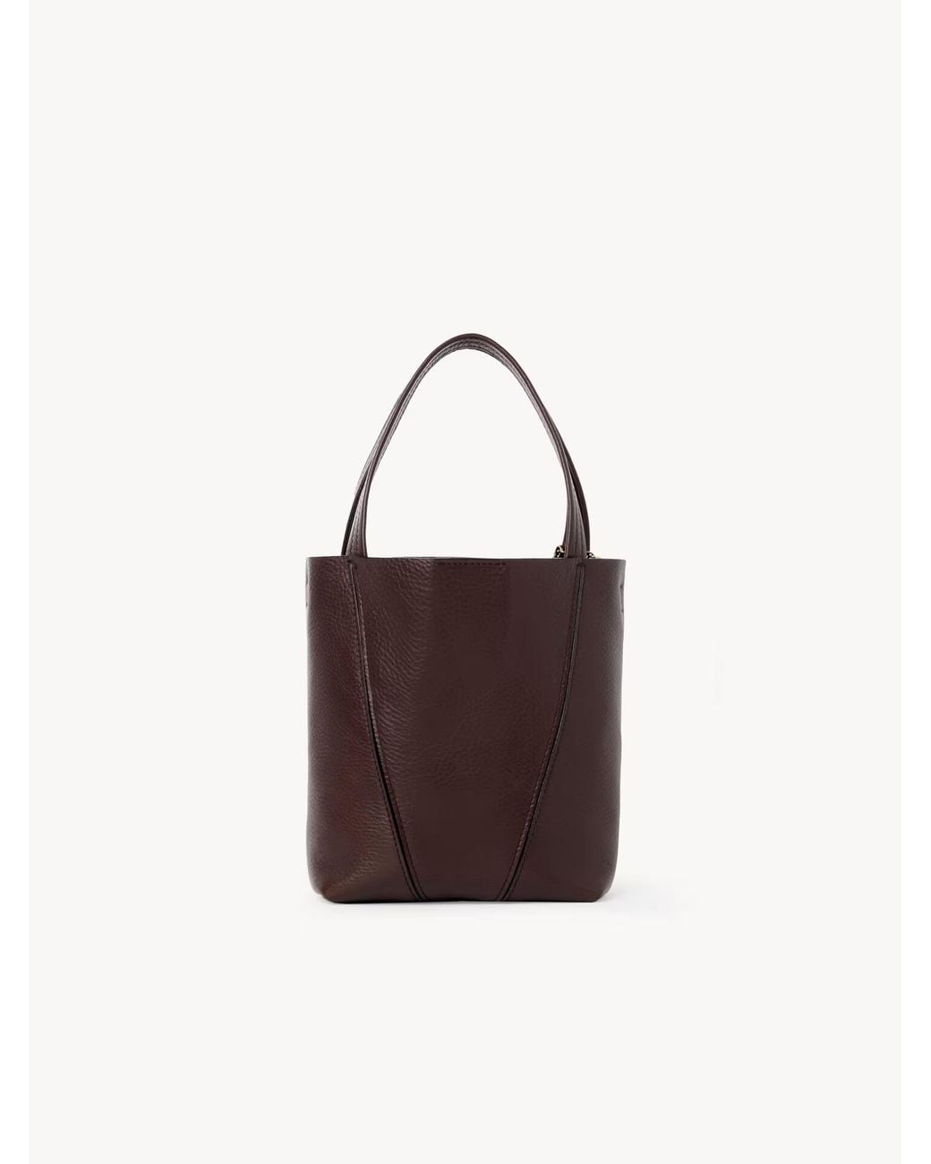 Chloé Brown Chloé Spin Logo Printed Small Top Handle Bag