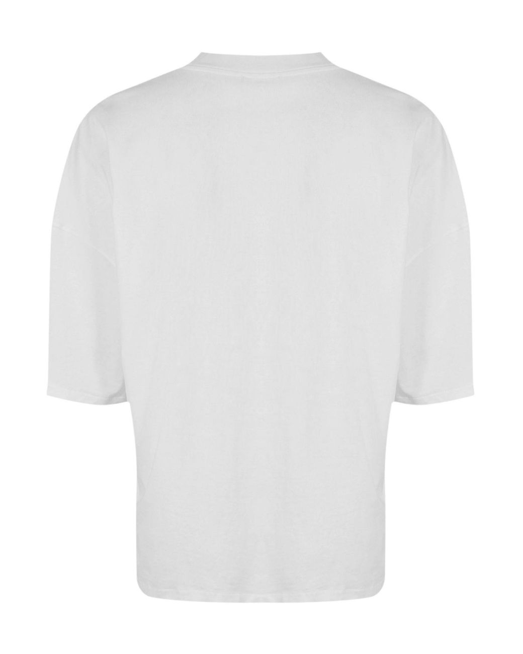 Represent White Crewneck Elbowsleeve Top for men