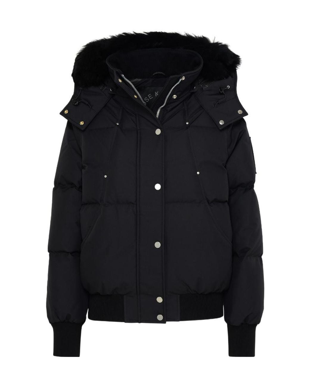 Moose Knuckles Black Long-Sleeved Hooded Cotton-Padded Suit