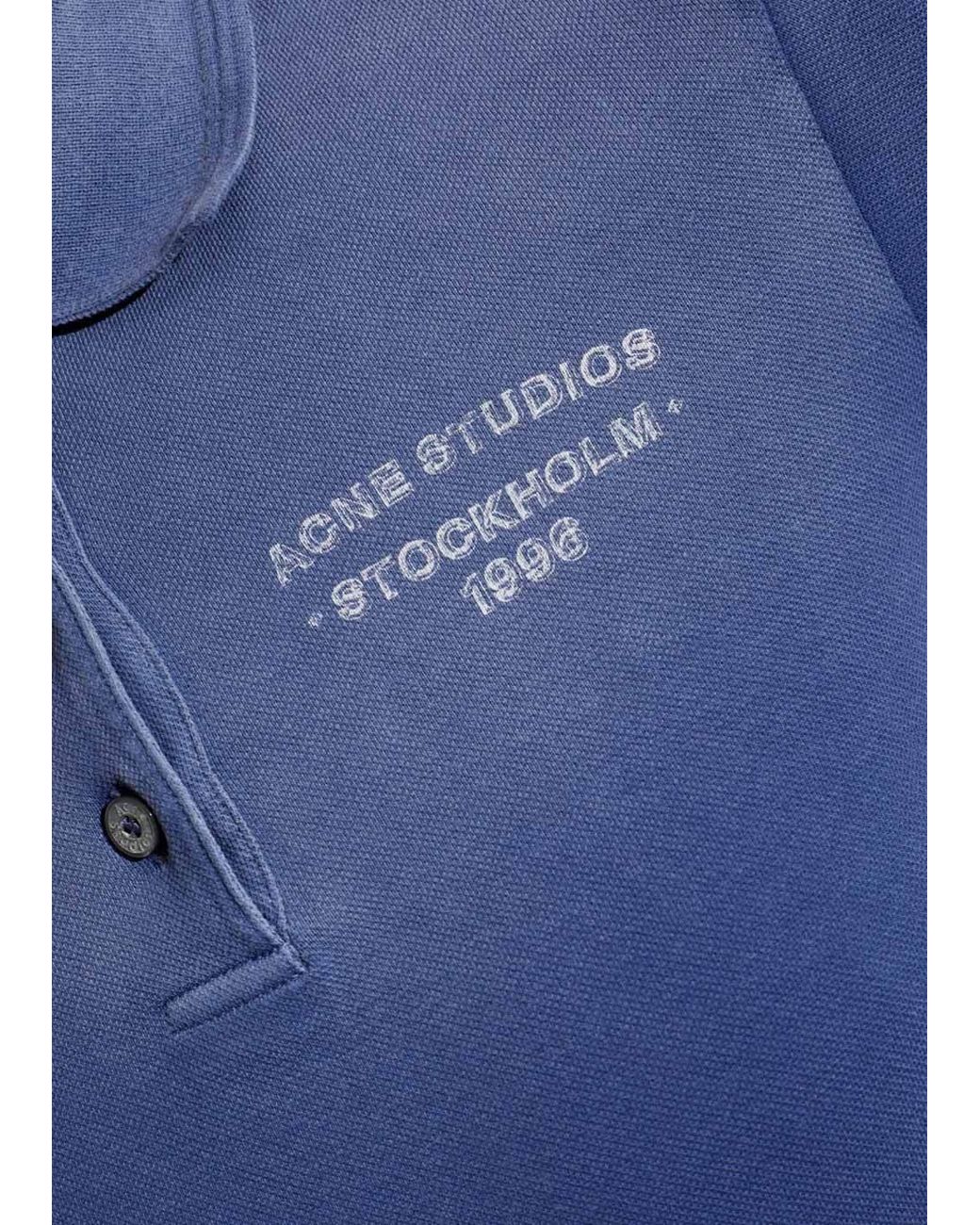 Acne Blue Sprayed Polo T-Shirt