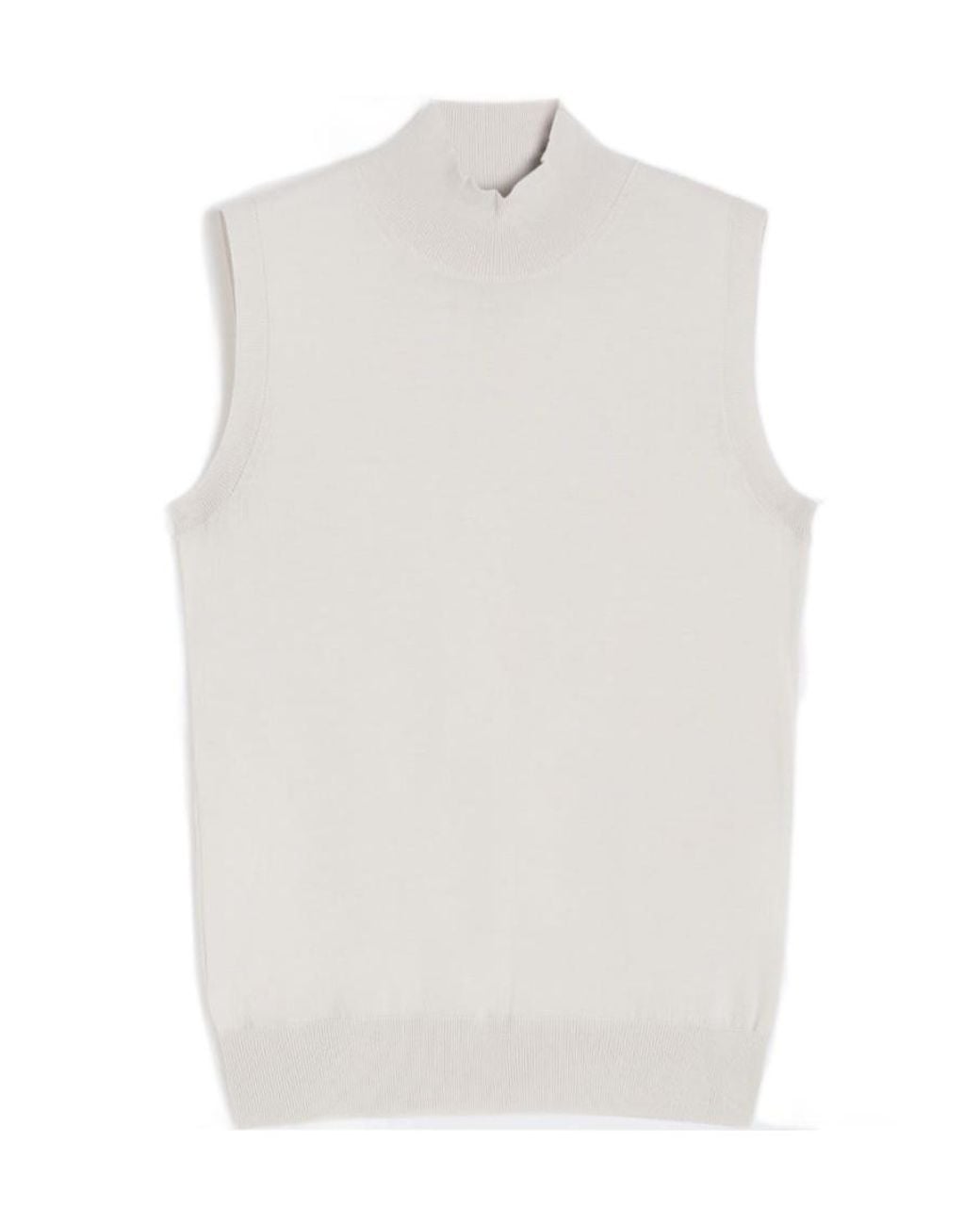 Max Mara White Wool Yarn Gilet