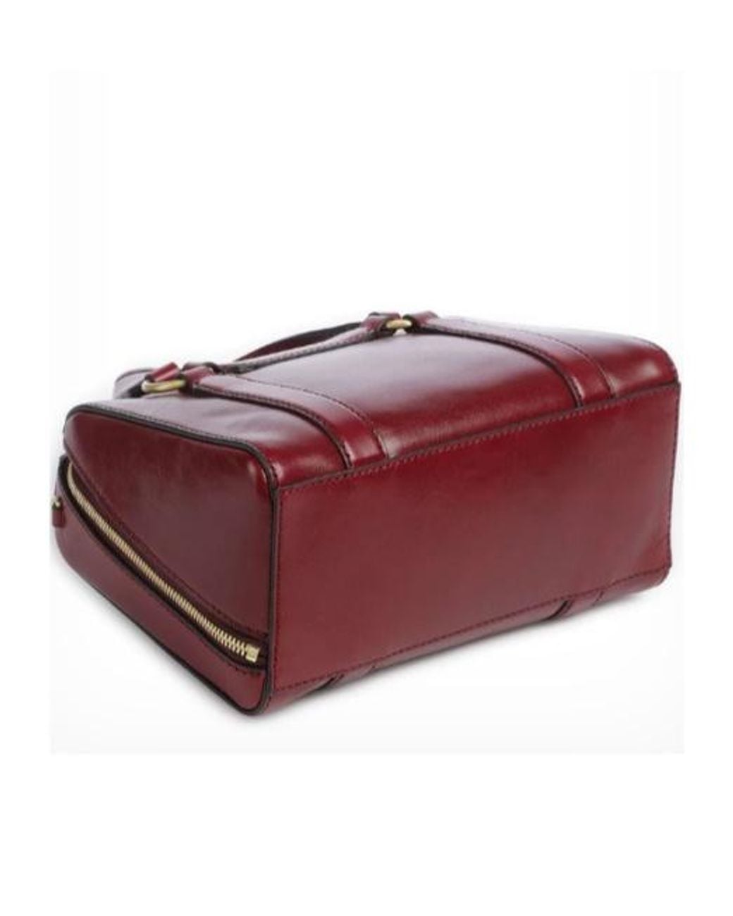 The Bridge Red Laura Leather Tote Bag