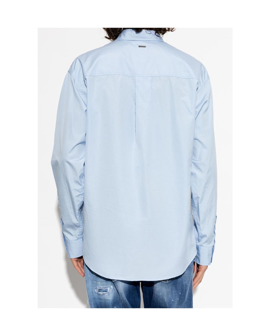 DSquared² Blue Textured Striped Shirt for men