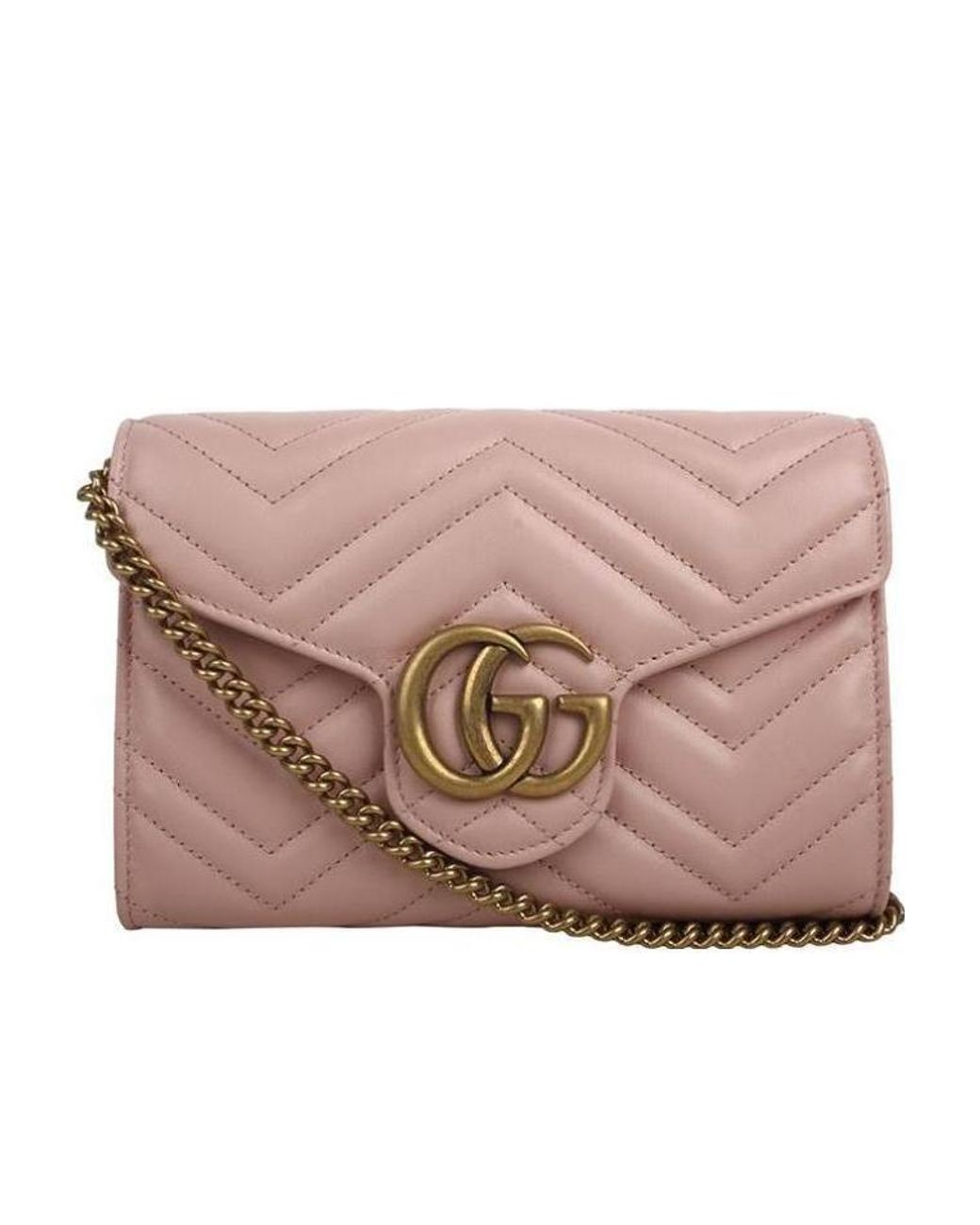 Gucci Pink Gg Marmont Quilted Woc