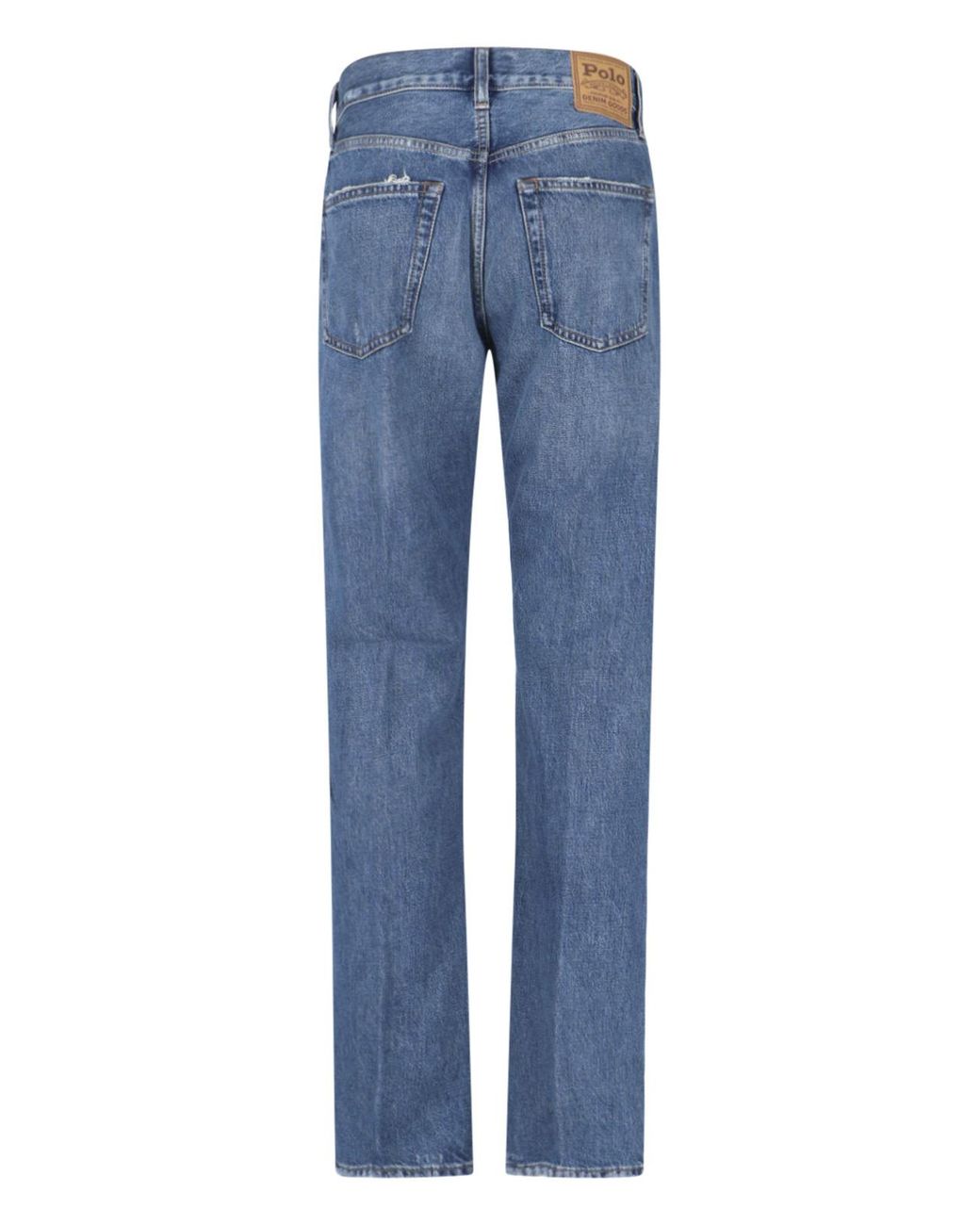 Polo Ralph Lauren Blue Distressed Straight-Leg Jeans