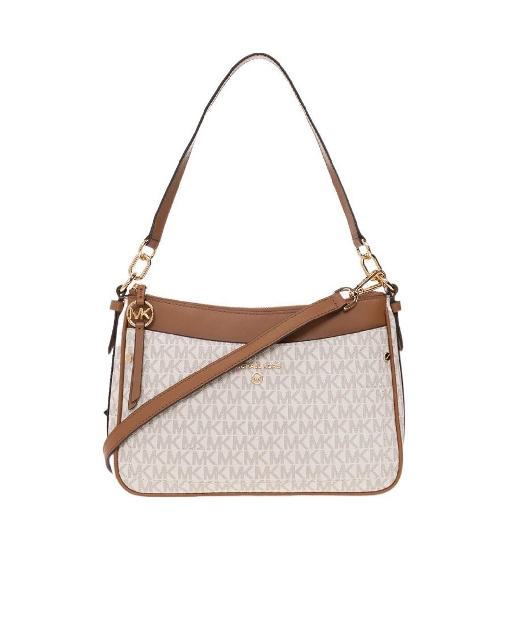 Michael Kors White Michael Jet Set Medium Logo Shoulder Bag