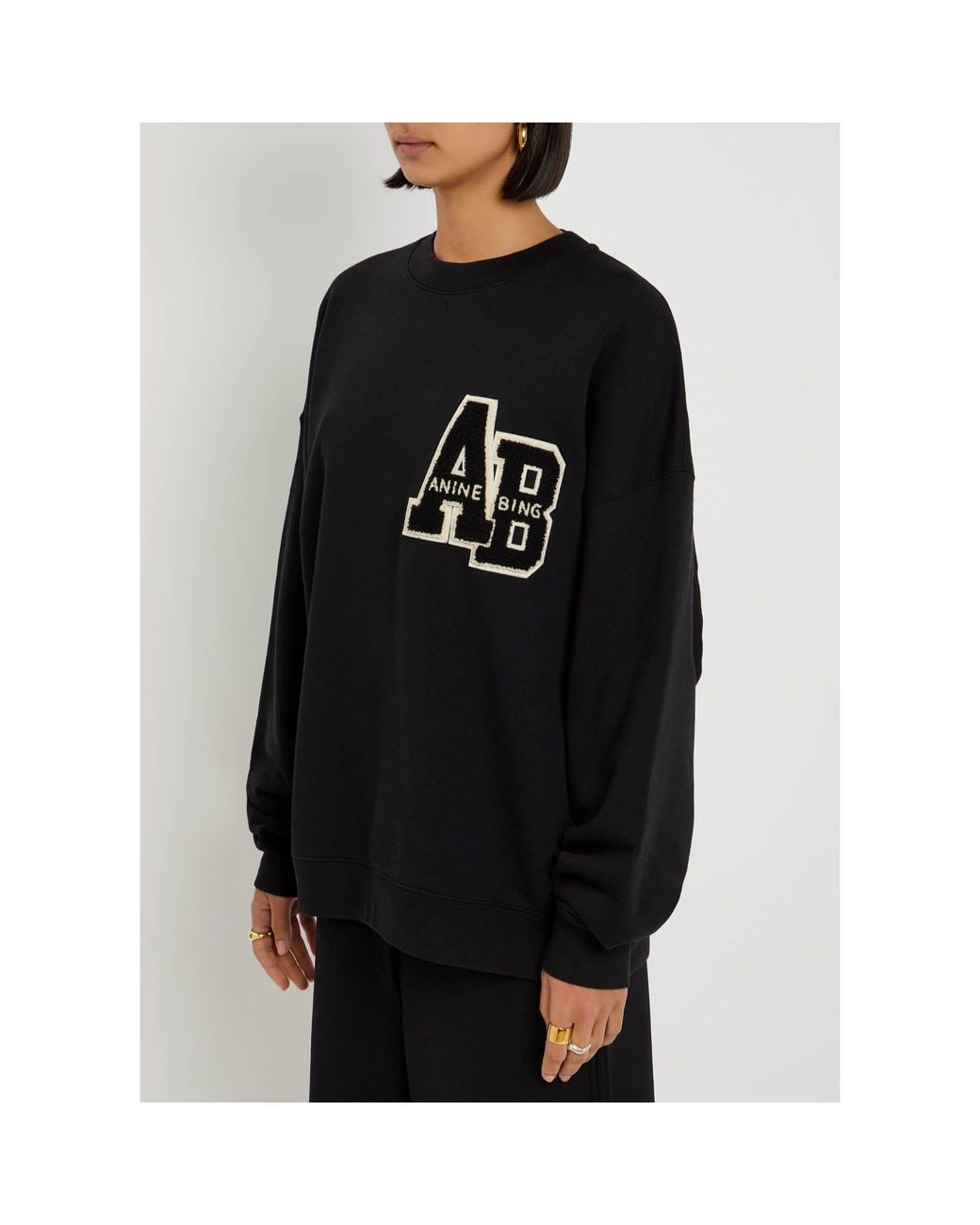 Anine Bing Black Cotton Sweatshirt