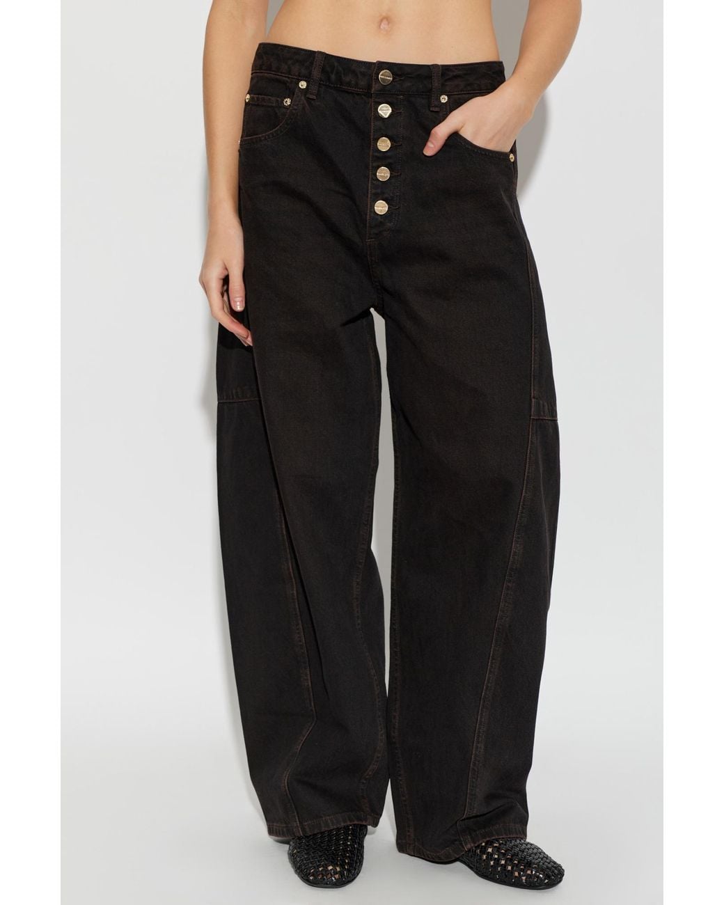 AllSaints Black Carter Balloon-Leg Jeans