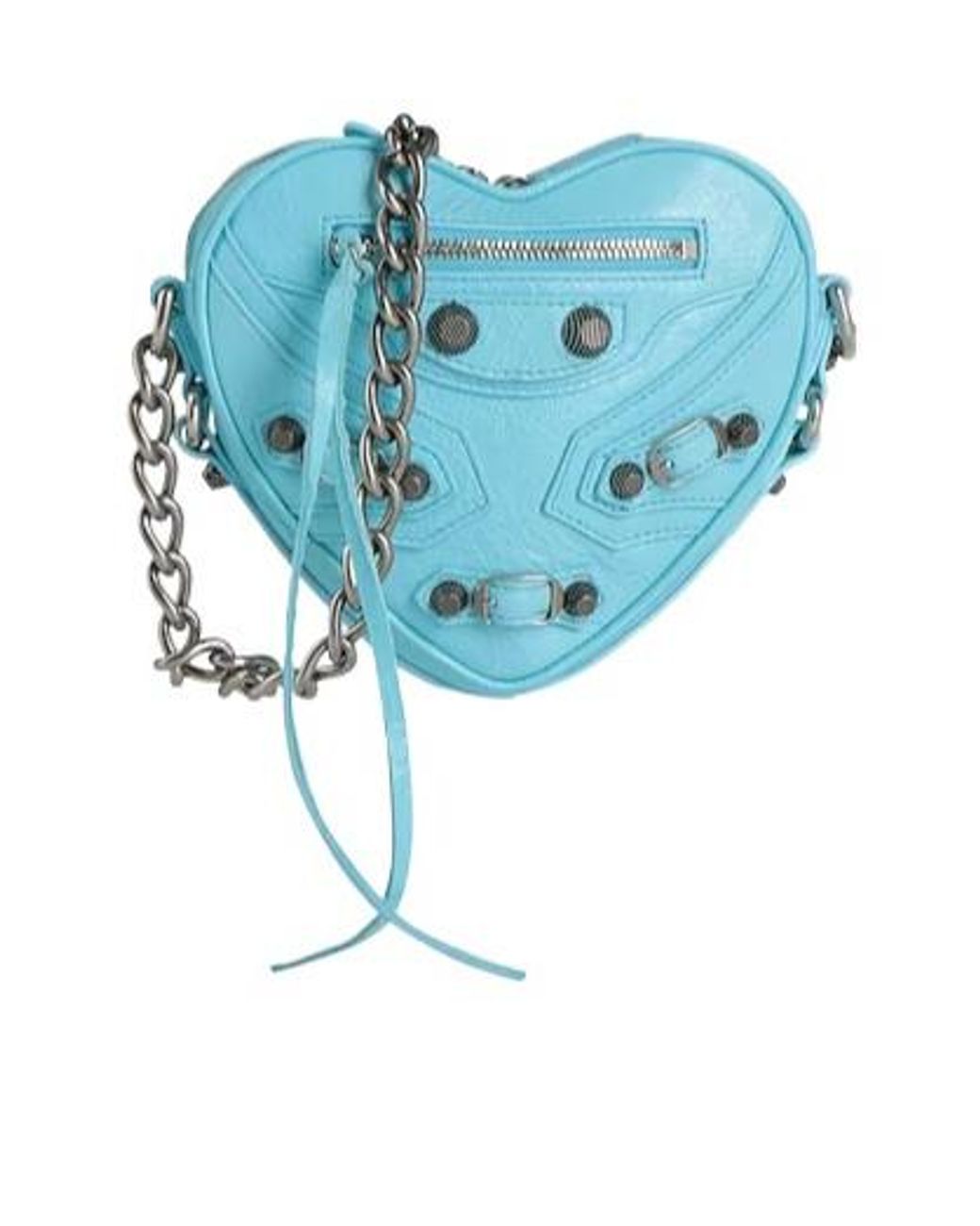 Balenciaga Blue Shoulder Bag With Floral Appliqués