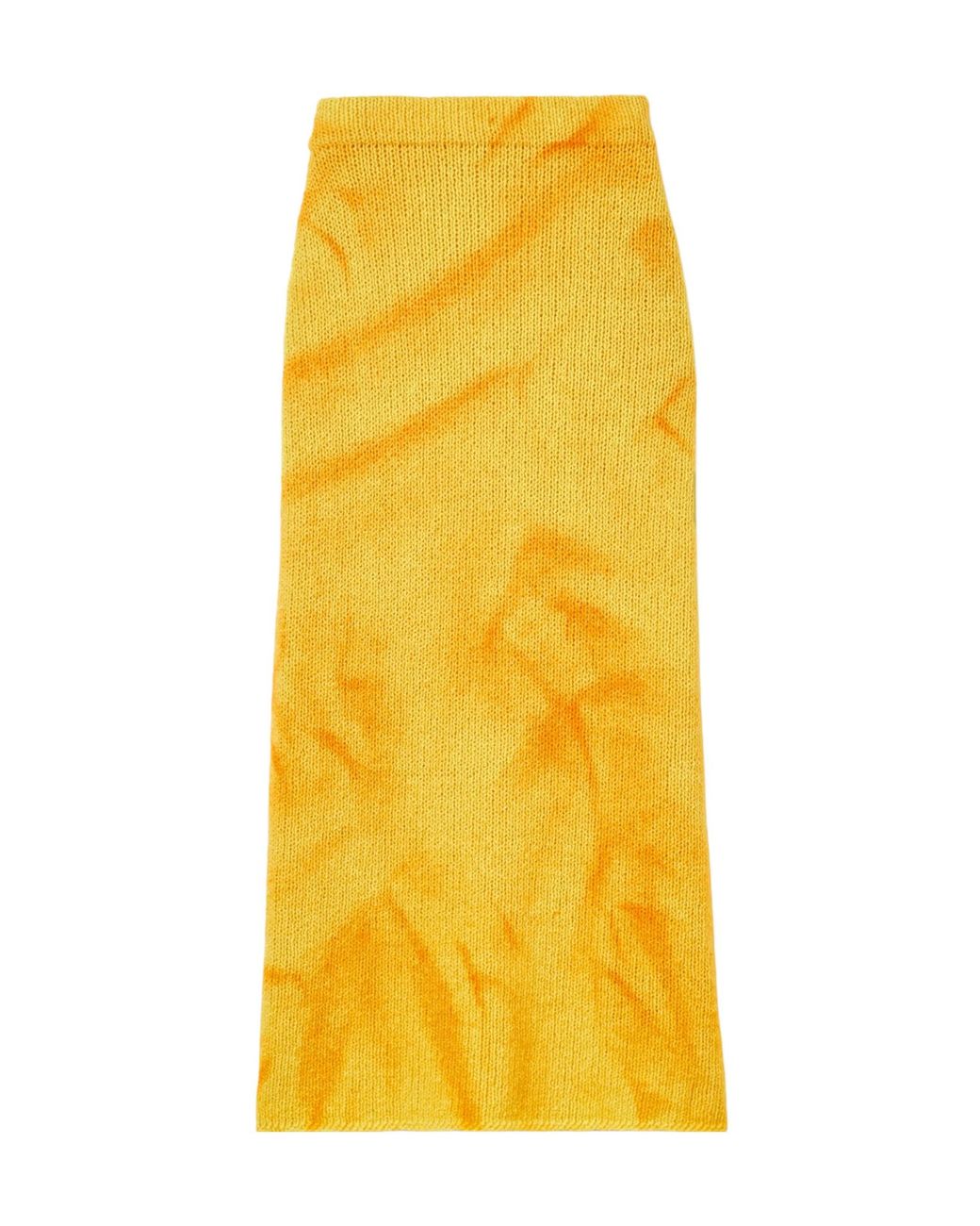 Gabriela Hearst Yellow Dorcas Tie-Dyed Cashmere Midi Skirt