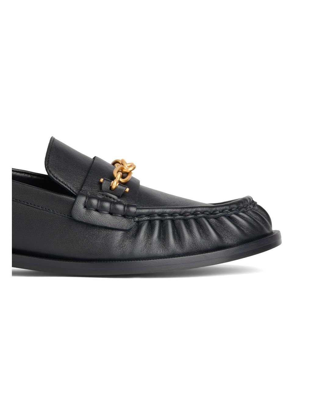 Balmain Black Sync Smooth Leather Loafers for men