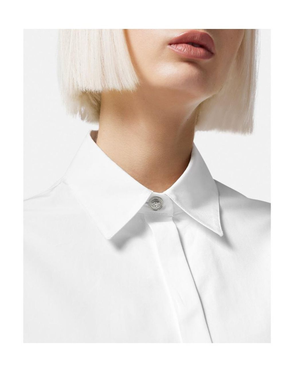 Versace White Long-Sleeved Button-Up Shirt