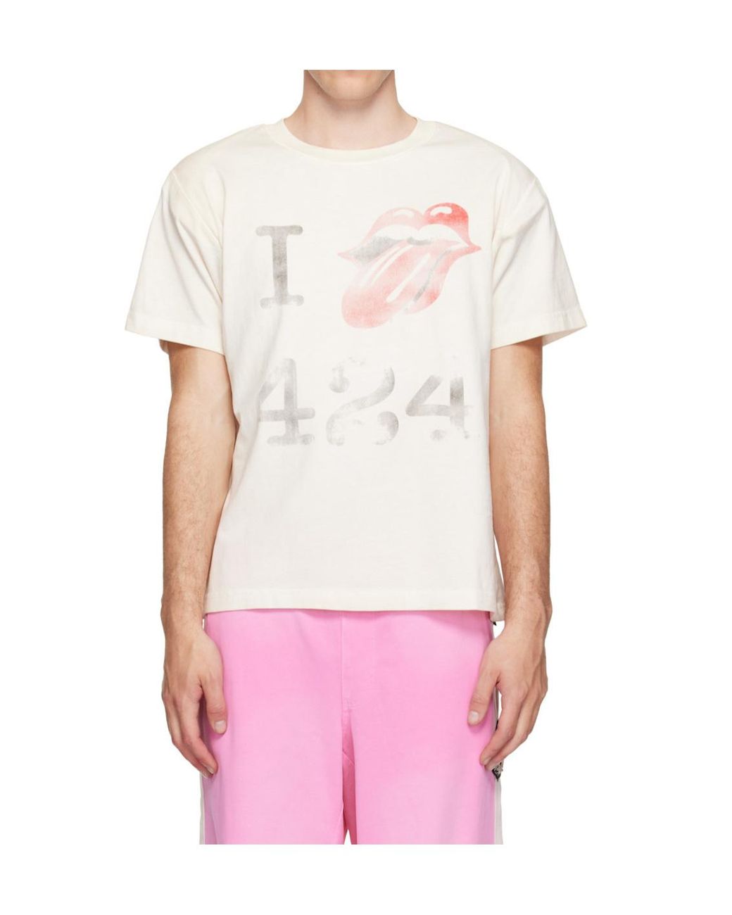 424 White Crew Neck T-Shirt for men