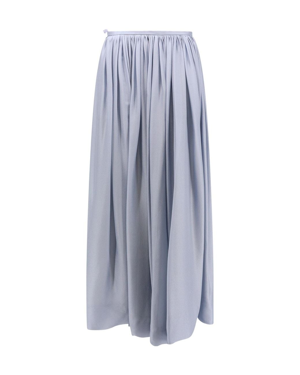 Giorgio Armani Blue Ruched Satin Maxi Skirt
