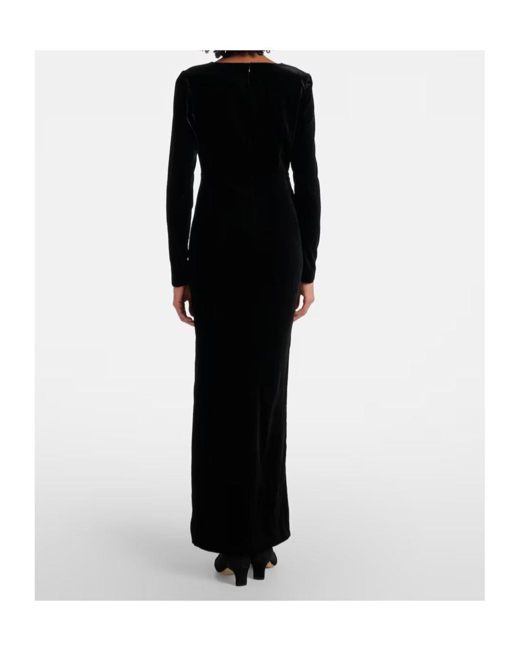 Alessandra Rich Black Velvet Maxi Dress