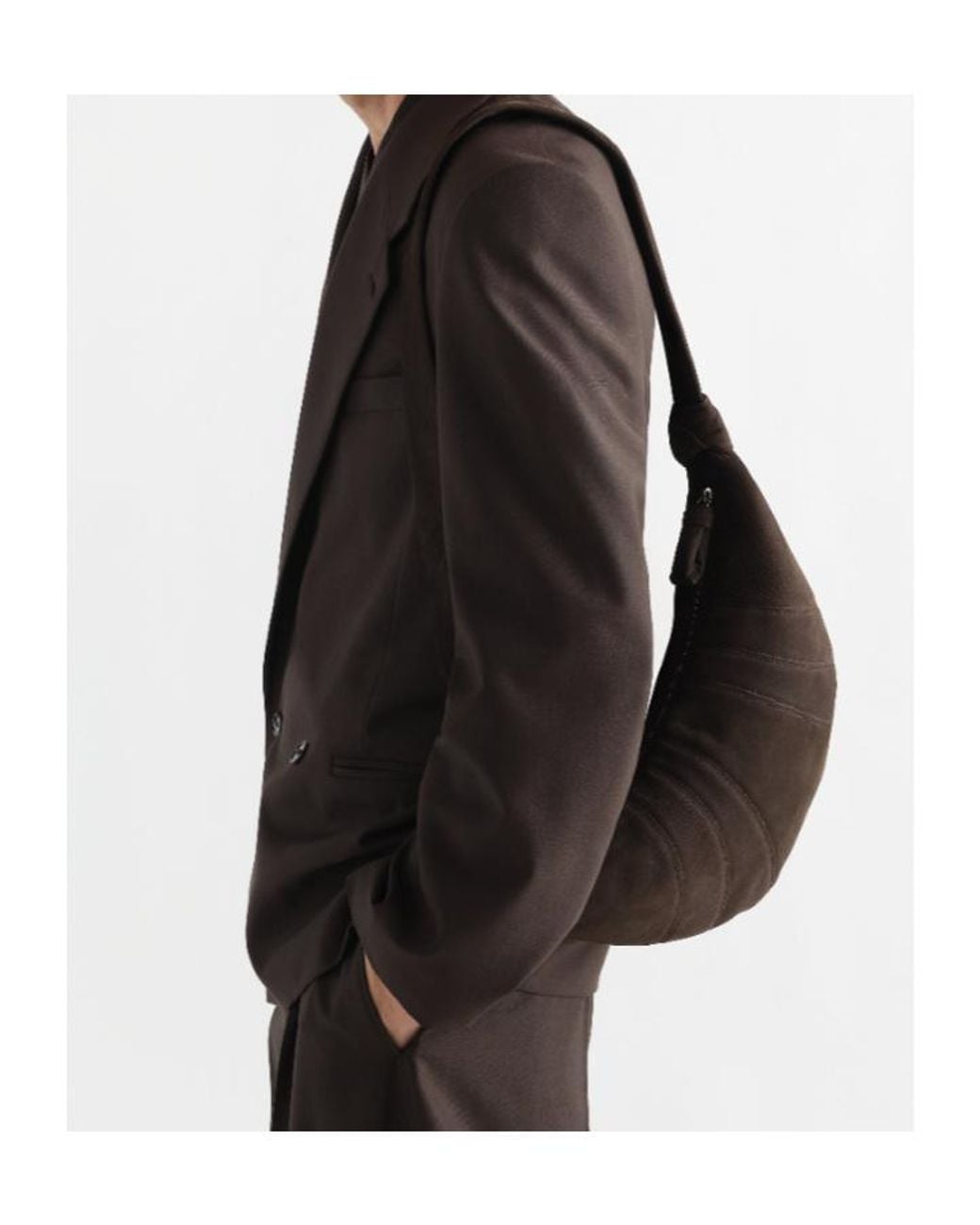 Lemaire Black Medium Croissant Bag for men