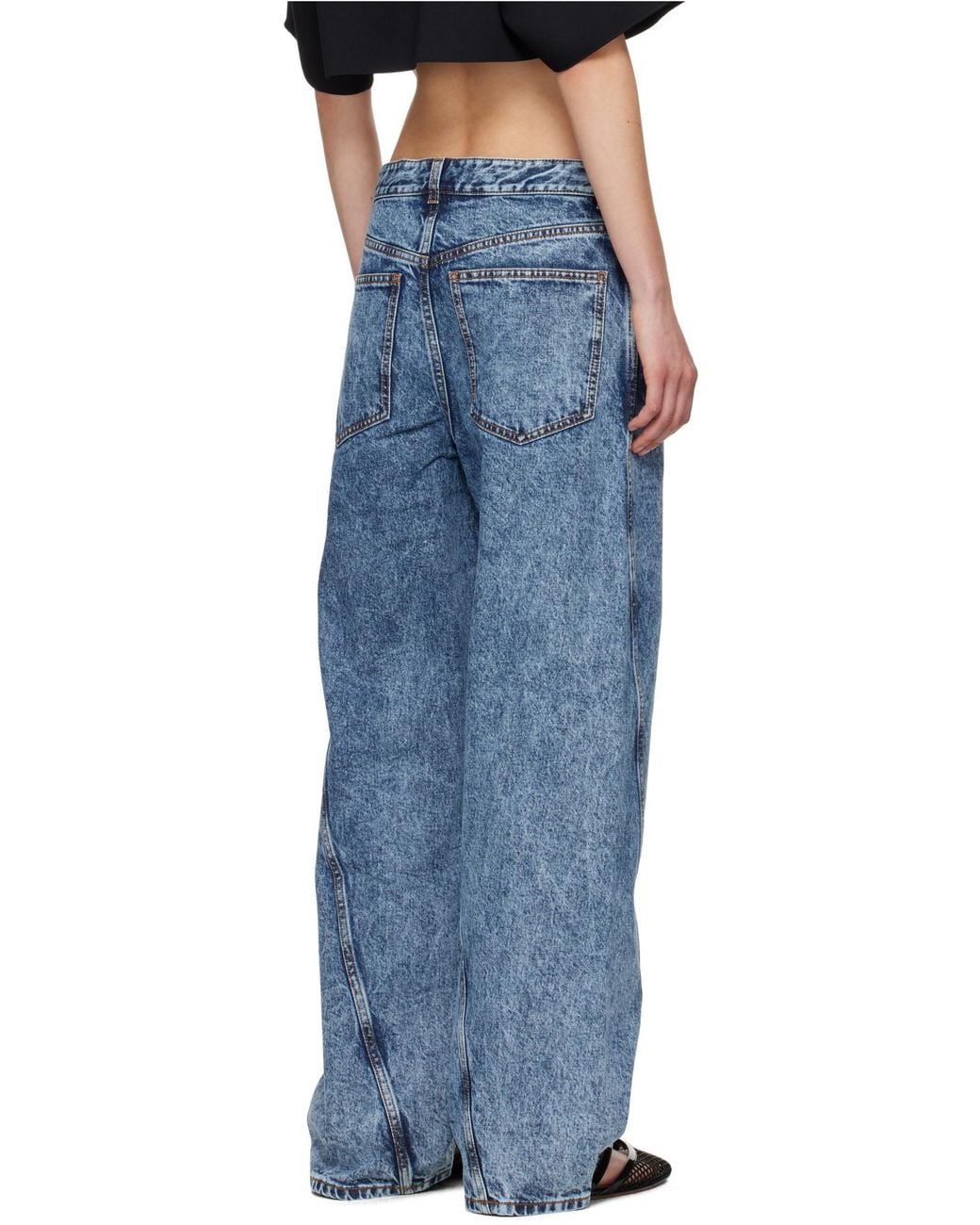 Alaïa Blue Alaïa Twisted Straight Cut Jeans
