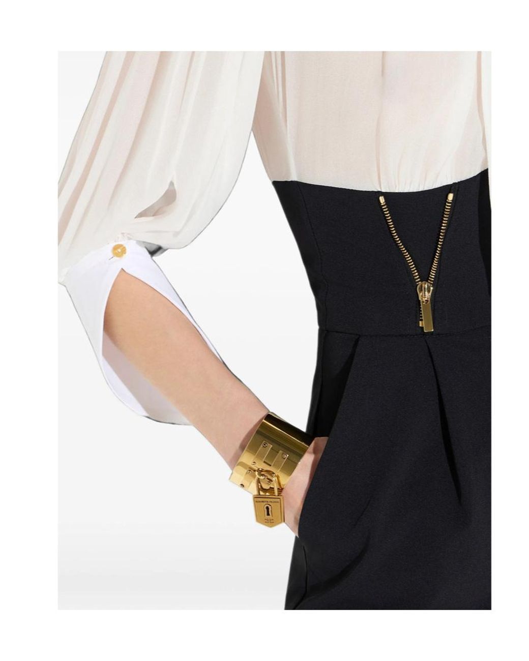Elisabetta Franchi White Pleated Tie-Front Jumpsuit