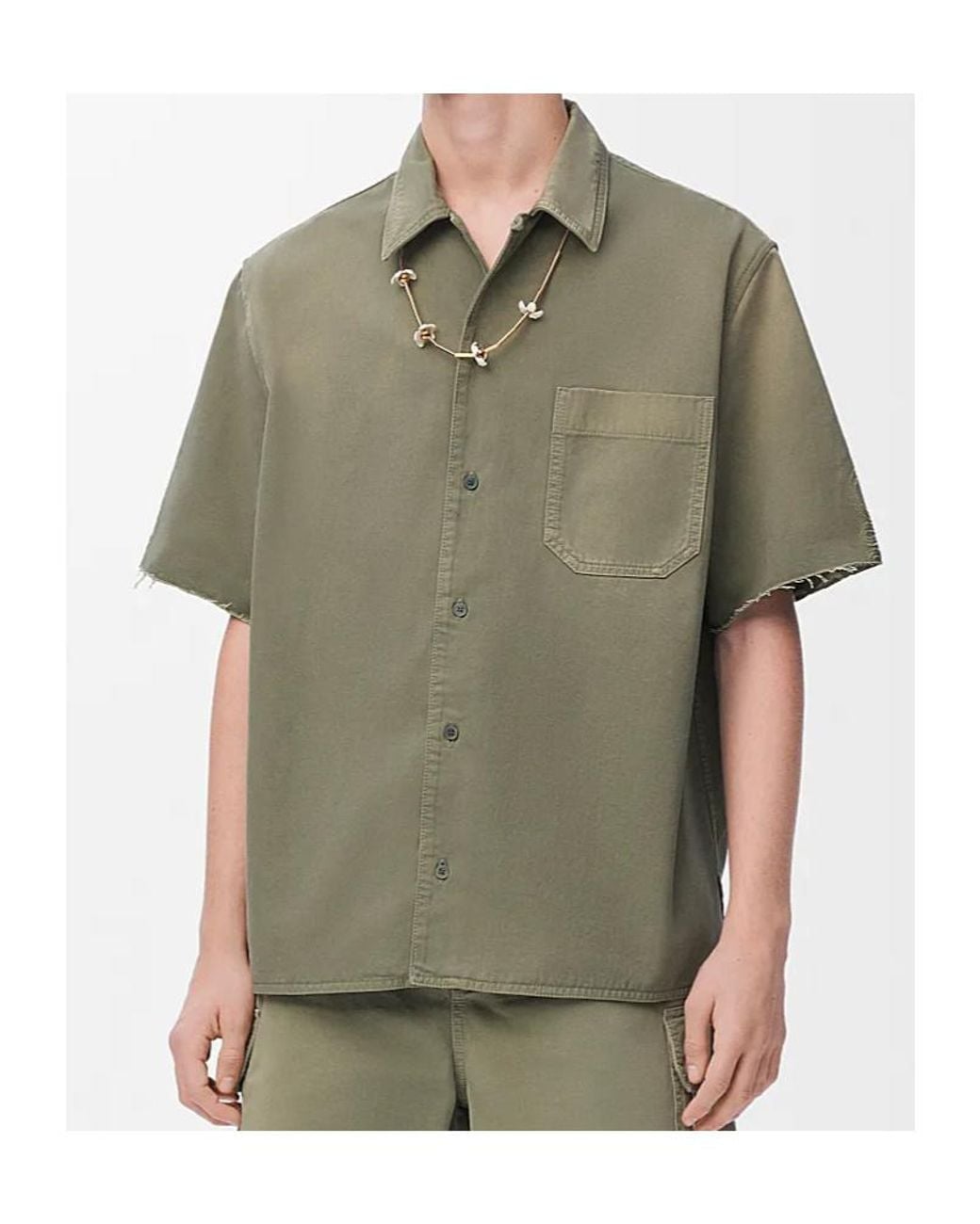 Loewe Green Anagram Short Sleeve Shirt for men