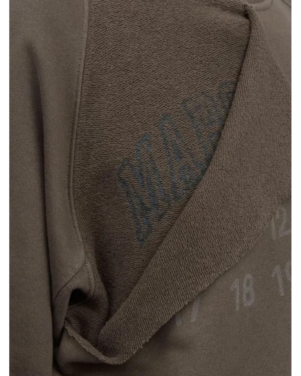 MM6 by Maison Margiela Gray Trompe L'Oeil Numeric-Print Crewneck Sweatshirt