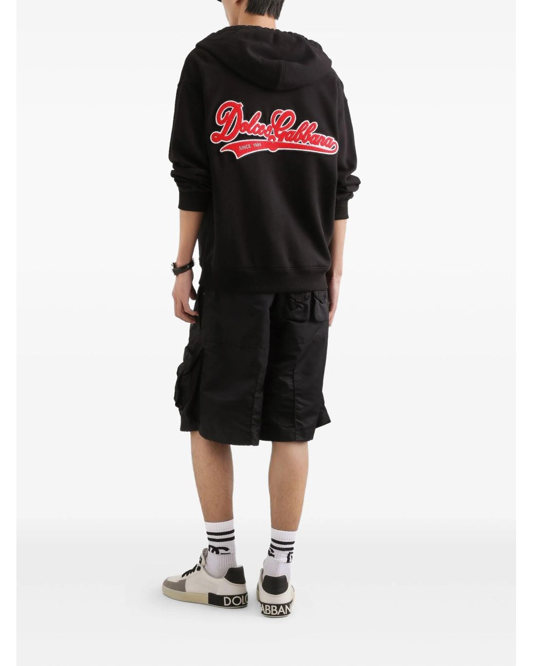 Dolce & Gabbana Black Logo Patch Crewneck T-Shirt for men