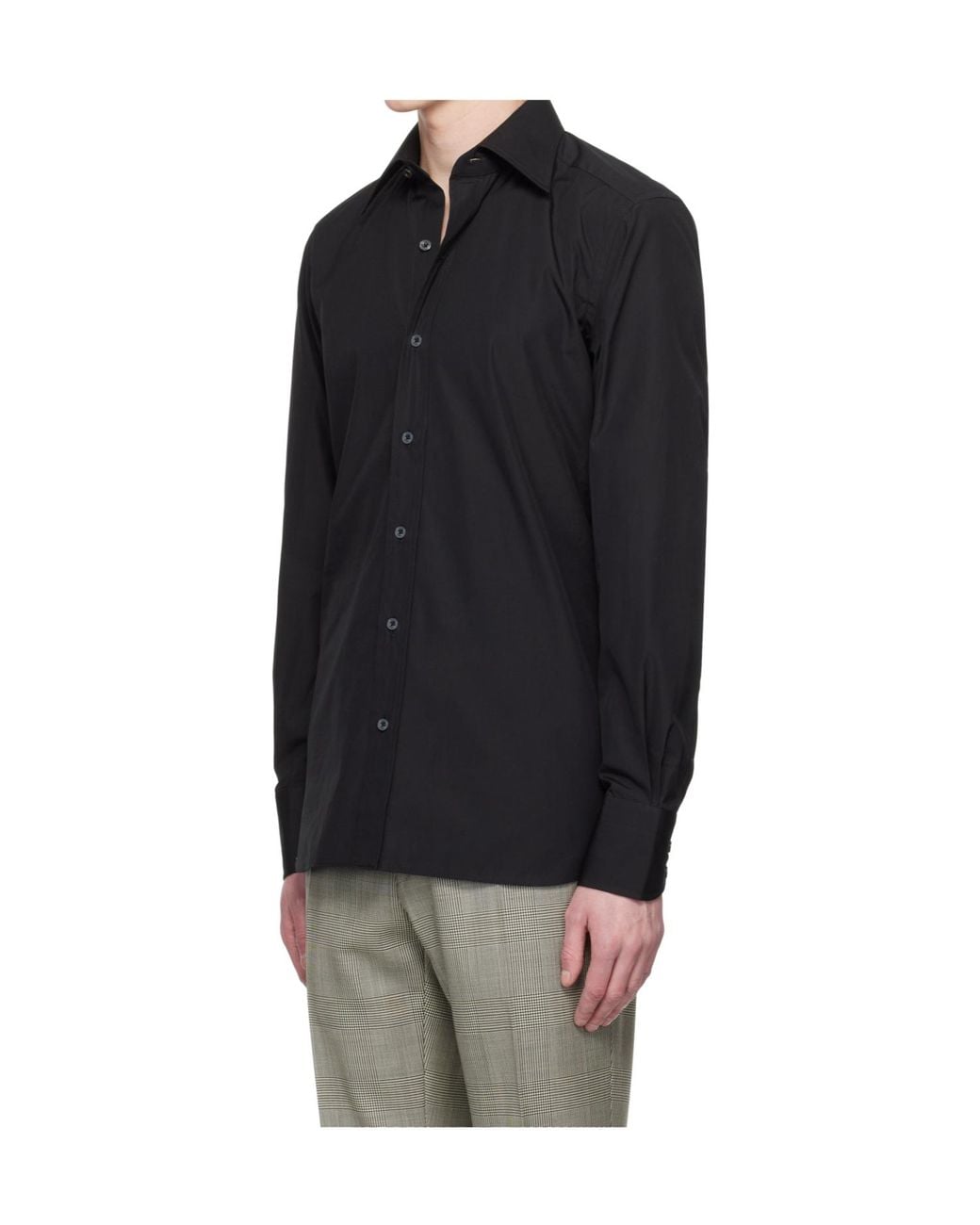Tom Ford Black Poplin Slim Fit Shirt for men