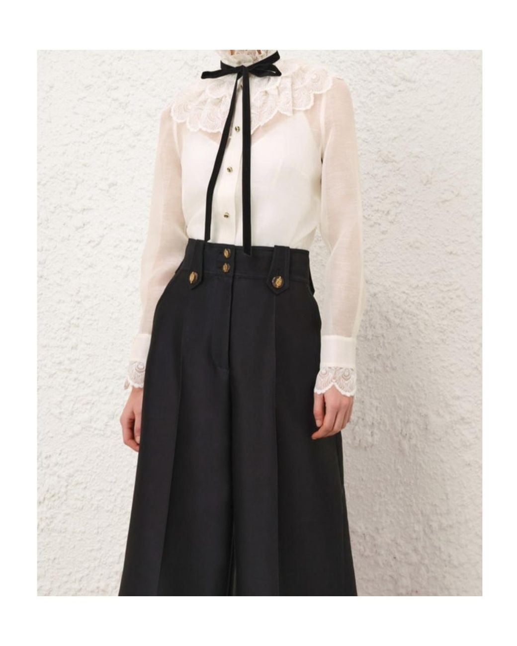 Zimmermann White Valiant Tuxedo Blouse