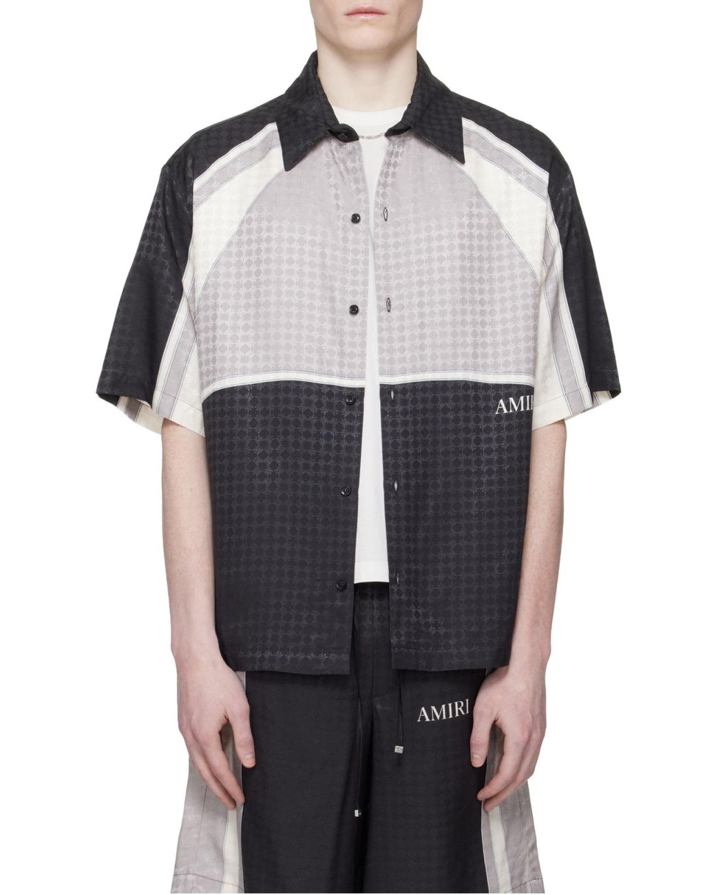 Amiri Black Panel Buttoned Shirt for men